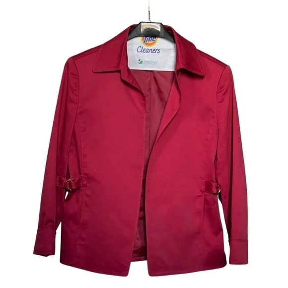 Anne KLEIN Red Jacket w/ Gold Ring Belt Accent. - Picture 1 of 16